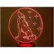 KISSKISSMETAL - LOUP - Lampe d&#039;ambiance 3D à leds, gravure laser sur acrylique, alimentation par piles ou câble usb - Lampe d&#039;ambiance