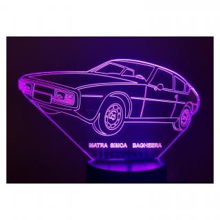 KISSKISSMETAL - MATRA SIMCA Bagherra- Lampe d&#039;ambiance 3D à leds, gravure laser sur acrylique, alimentation par piles ou câble USB - Lampe d&#039;ambiance