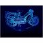 KISSKISSMETAL - Mobylette MOTOBECANE bleue - Lampe d&#039;ambiance 3D à leds, gravure laser sur acrylique, alimentation par piles ou câble usb - Lampe d&#039;ambiance