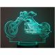 KISSKISSMETAL - MOTO CHOPPER - Lampe d&#039;ambiance 3D à leds, gravure laser sur acrylique, alimentation par piles ou câble usb - Lampe d&#039;ambiance