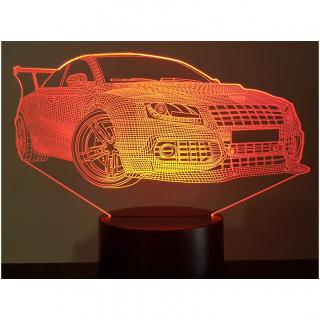 KISSKISSMETAL - NISSAN GTR - Lampe d&#039;ambiance 3D à leds, gravure laser sur acrylique, alimentation par piles ou câble USB - Lampe d&#039;ambiance
