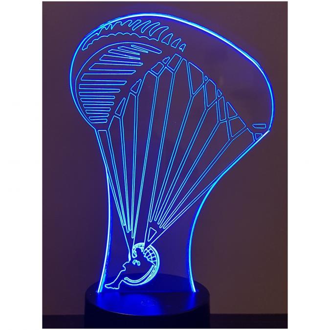 KISSKISSMETAL - PARAMOTEUR - Lampe d&#039;ambiance 3D à leds, gravure laser sur acrylique, alimentation par piles ou câble USB - Lampe d&#039;ambiance