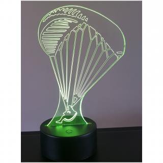 KISSKISSMETAL - PARAPENTE - Lampe d&#039;ambiance 3D à leds, gravure laser sur acrylique, alimentation par piles ou câble usb - Lampe d&#039;ambiance