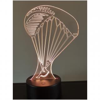 KISSKISSMETAL - PARAPENTE - Lampe d&#039;ambiance 3D à leds, gravure laser sur acrylique, alimentation par piles ou câble usb - Lampe d&#039;ambiance