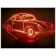 KISSKISSMETAL - PORSCHE 356 - Lampe d&#039;ambiance 3D à leds, gravure laser sur acrylique, alimentation par piles ou câble USB - Lampe d&#039;ambiance