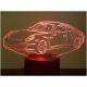 KISSKISSMETAL - PORSCHE 911-991 coupé - Lampe d&#039;ambiance 3D à leds, gravure laser sur acrylique, alimentation par piles ou câble USB - Lampe d&#039;ambiance