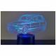 KISSKISSMETAL - RENAULT R5 Alpine - Lampe d&#039;ambiance 3D à leds, gravure laser sur acrylique, alimentation par piles ou câble USB - Lampe d&#039;ambiance