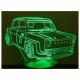 KISSKISSMETAL - SIMCA 1000 Rallye 2 - Lampe d&#039;ambiance 3D à leds, gravure laser sur acrylique, alimentation par piles ou câble USB - Lampe d&#039;ambiance