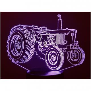 KISSKISSMETAL - TRACTEUR JOHN DEERE - Lampe d&#039;ambiance 3D à leds, gravure laser sur acrylique, alimentation par piles ou câble usb - Lampe d&#039;ambiance