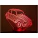 KISSKISSMETAL - VOLKSWAGEN COX VW - Lampe d&#039;ambiance 3D à leds, gravure laser sur acrylique, alimentation par piles ou câble usb - Lampe d&#039;ambiance