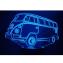 KISSKISSMETAL - VOLKSWAGEN T1 VW Combi- Lampe d&#039;ambiance 3D à leds, gravure laser sur acrylique, alimentation par piles ou câble USB - Lampe d&#039;ambiance
