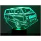 KISSKISSMETAL - VOLKSWAGEN T3 VW transporteur - Lampe d&#039;ambiance 3D à leds, gravure laser sur acrylique, alimentation par piles ou câble USB - Lampe d&#039;ambiance