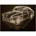 KISSKISSMETAL - VW Volkswagen 1600 TL fastback 1968 - Lampe d&#039;ambiance 3D à led, gravure laser sur acrylique, alimentation par piles ou câble USB - Lampe d&#039;ambiance