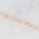 L & J jewels - Bracelet de cheville Korail doré avec perles Heishi roses et perles d&#039;eau douce - Bracelet - 4668