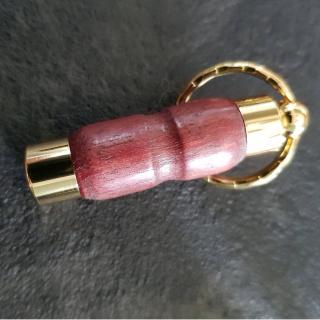 La boutique artisanale - Porte-clé en bois de padouk et métal doré - Porte clé