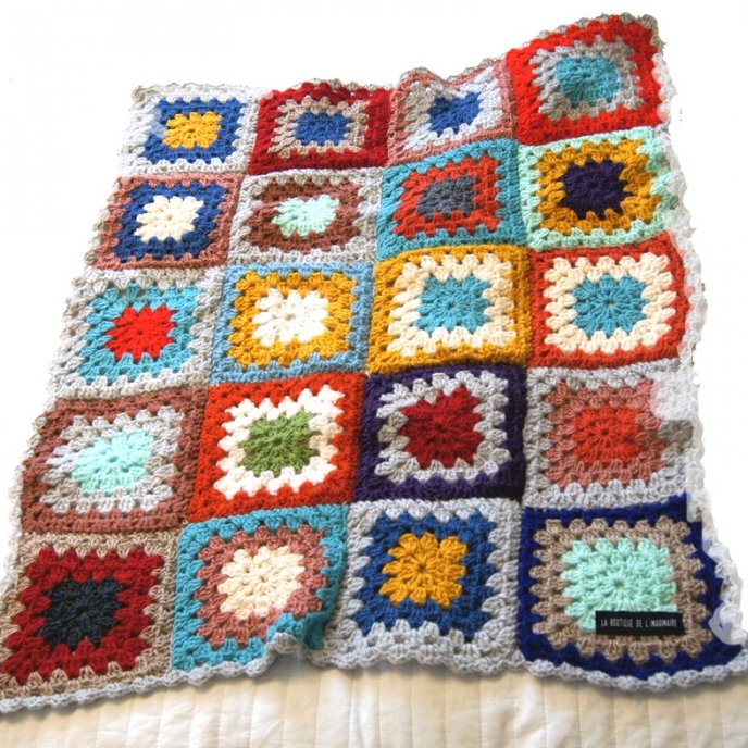 Couverture Crochet Style Granny Pour Bebe La Boutique De L Imaginaire Direct Producteur