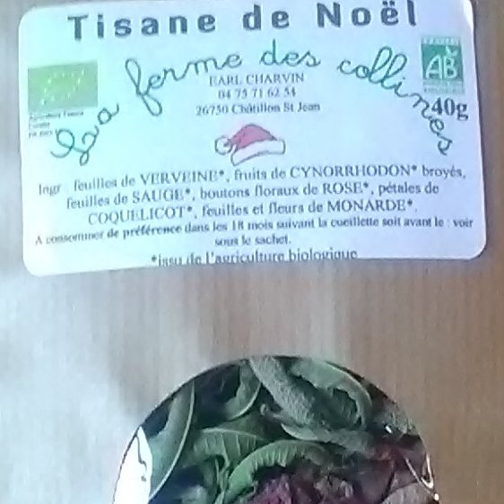 La Ferme des Collines - Tisane de noël - Infusion - verveine, sauge, cynorrhodon, rose, coquelicot, monarde