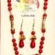 La Boite a Kdo - Parure  de Bijoux Perles céramique rouge - Idée Cadeau prête à offrir