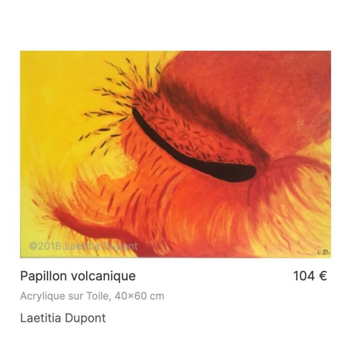 Laetitia Dupont - Papillon volcanique - tableau peinture art