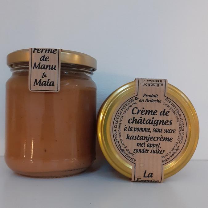 La ferme de Manu et Maia - Crème de châtaignes BIO sans sucre, à la pomme - Fruit