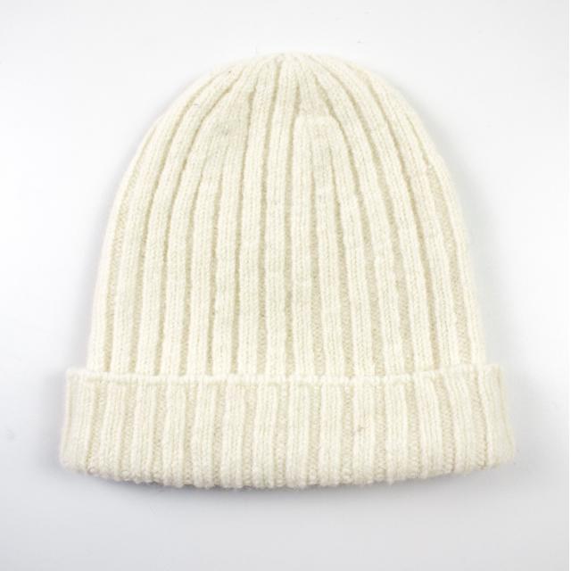 Bonnet Unisexe Vintage En Laine Blanche écru - Fait Main France - Occasion Parfait état