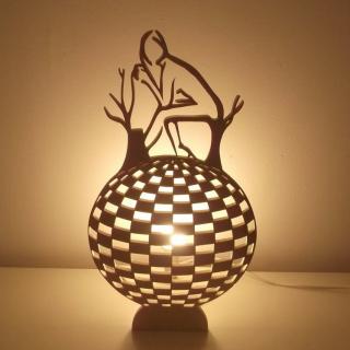 Lampaline - Lampe boule effet optique - Lampe de chevet - ampoule(s)