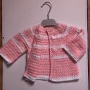 L'arc en ciel de Ghis - Cardigan bébé rose et blanc - Vêtements Bébé