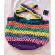 L'arc en ciel de Ghis - Sac de courses multicolore réutilisable en coton Bio en maille zéro déchet, au crochet - Sac de courses