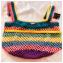L'arc en ciel de Ghis - Sac de courses multicolore réutilisable en coton Bio en maille zéro déchet, au crochet - Sac de courses