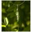 Bijoux l'Art de recycler - Collier tige - Collier - vitrail vert anis, feuille d&#039;argent