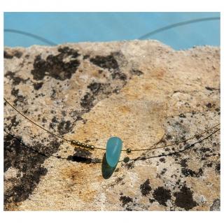 Bijoux l'Art de recycler - Collier verre de mer - Collier - verre bleu turquoise