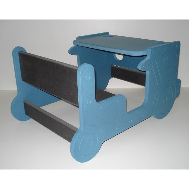 L'artisan du meuble ROLLAND - Bureau enfant bois bleu - jouet en bois