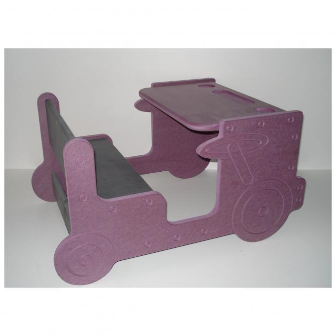 L'artisan du meuble ROLLAND - Bureau enfant bois violet - jouet en bois