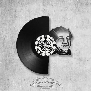 L'Atelier d'Ombeline - Horloge en disque vinyle 33 tours thème Coluche - Horloge - 