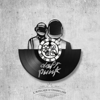 L'Atelier d'Ombeline - Horloge en disque vinyle 33 tours thème Daft Punk - Horloge - 