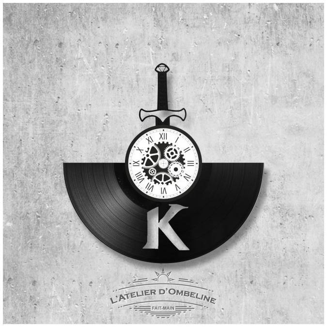 L'Atelier d'Ombeline - Horloge en disque vinyle 33 tours thème Kaamelott - Horloge - 