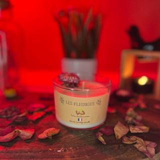 Laura's pretty candle - Bougie fleurie - Chocolat noisettes - Bougie artisanale