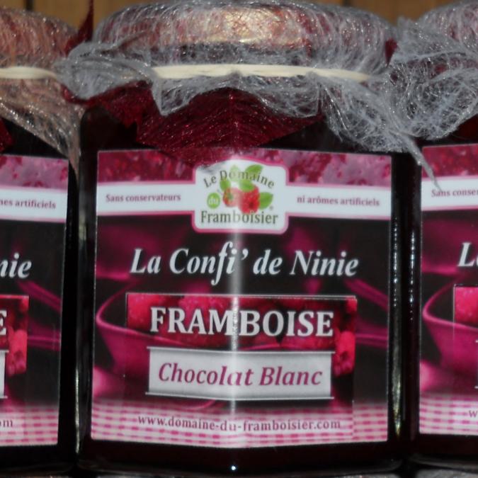 Le Domaine du Framboisier - Confiture de framboise / chocolat blanc - Confiture - 250 gr