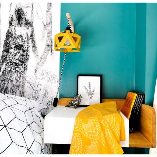 LEEWALIA - Applique murale origami jaune moutarde - Applique murale - ampoule(s)