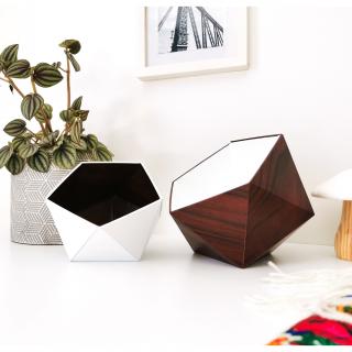LEEWALIA - Boîtes origami acajou et blanc - Boite