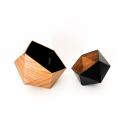 LEEWALIA - Boîtes origami chêne clair et noir - Boite
