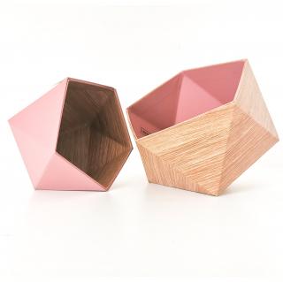 LEEWALIA - Boîtes origami chêne scandinave et vieux rose - Boite