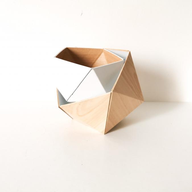 LEEWALIA - Boîtes origami érable et blanc - Boite