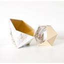 LEEWALIA - Boîtes origami marbre beige et beige - Boite