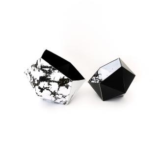 LEEWALIA - Boites Origami marbre blanc et noir - Boite