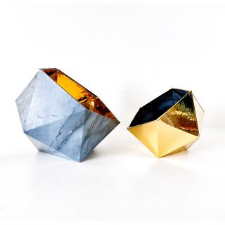 LEEWALIA - Boîtes origami marbre Roméo et or - Boite