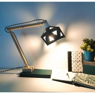 LEEWALIA - Lampe de bureau Origami bleu canard - Lampe de bureau - ampoule(s)