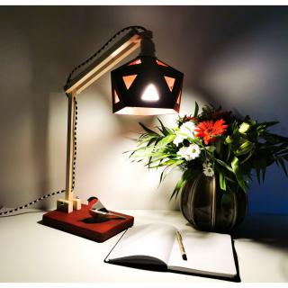 LEEWALIA - Lampe de bureau Origami bordeaux - Lampe de bureau - ampoule(s)