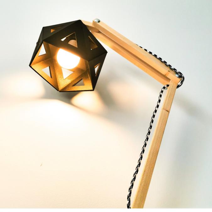 LEEWALIA - Lampe de bureau origami noir - Lampe de bureau - ampoule(s)