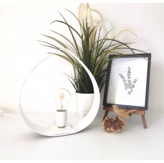LEEWALIA - Lampe SMALL DROP chêne et blanc - Lampe de chevet - ampoule(s)